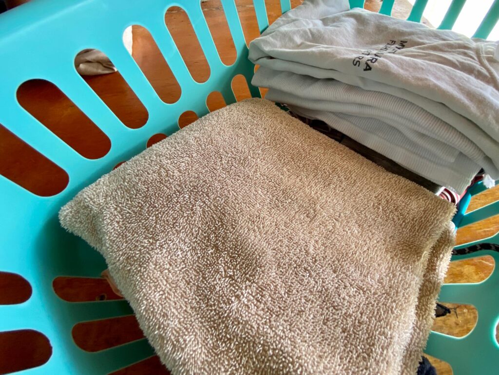 finished laundry in a basket